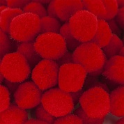 Декоративное украшение Помпончики, Красный, 2 см, 100 шт.