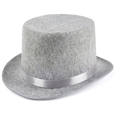 Шляпа Цилиндр, фетр, Серый, 1 шт. 