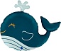 Шар (26''/66 см) Фигура, Счастливый кит, 1 шт. в уп. 