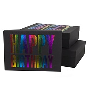 Набор коробок С Днем Рождения!, Черный/Радужный, Градиент, 29*21*8 см, 2 шт. в упак. 