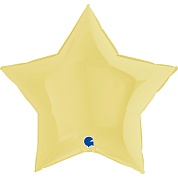 Шар (36''/91 см) Звезда, Макарунс, Светло-желтый, 1 шт.