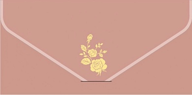 Конверт для денег, текстура бархата, Золотые розы, Пыльная роза, 1 шт.