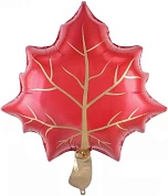 Шар с клапаном (14''/36 см) Мини-фигура, Кленовый лист, Красный, 1 шт.
