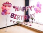 Набор шаров-букв (16''/41 см) Мини-Надпись "Happy Birthday" для девочки, 1 шт. в упак.