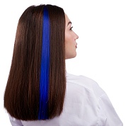 Цветные пряди для волос, на заколке, 5 гр., Синий, 50*3,3 см, 2 шт. 