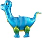 Шар 3D (25''/64 см) Фигура, Динозавр Брахиозавр, Синий, 1 шт. в упак.