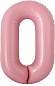 Шар с клапаном (16''/41 см) Мини-цифра, 0, Розовый, 1 шт. 