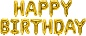 Набор шаров-букв (16''/41 см) Мини-Надпись "Happy Birthday", Золото, 1 шт. в упак.