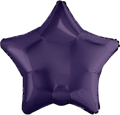 Шар (19''/48 см) Звезда, Темно-фиолетовый, 1 шт. 