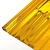 Упаковочная матовая пленка (0,7*8,8 м) Золото, Голография, 1 шт.