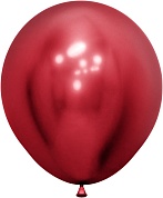 Шар (18''/46 см) Reflex, Зеркальный блеск, Красный (915), хром, 6 шт.