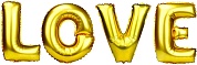 Набор шаров-букв (16''/41 см) Мини-Надпись "LOVE", Золото, 1 шт. в уп. 