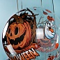 Шар с клапаном (18''/46 см) Deco Bubble, Хэллоуин, Страшная тыква, Прозрачный, Кристалл, 1 шт. в уп.