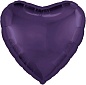 Шар (30''/76 см) Сердце, Темно-фиолетовый, 1 шт. в уп. 