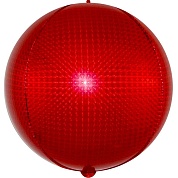 Шар (24''/61 см) Сфера 3D, Стерео, Красный, Голография, 1 шт.
