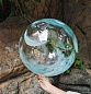 Шар (20''/51 см) Сфера 3D, Deco Bubble, Бирюзовые перья, Прозрачный, 1 шт.