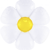 Шар с клапаном (18''/46 см) Цветок, Ромашка (надув воздухом), Белый, 1 шт. 