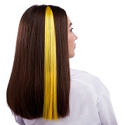 Цветные пряди для волос, на заколке, 5 гр., Желтый, 50*3,3 см, 2 шт. 