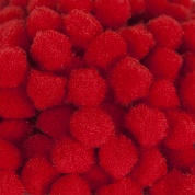 Декоративное украшение Помпончики, Красный, 1,5 см, 200 шт.