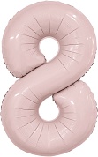 Шар (40''/102 см) Цифра, 8 Slim, Пыльная роза, 1 шт. в упак. 
