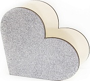 Декоративный ящик Сердце, Серебро, с блестками, 20*10*19 см, 1 шт.