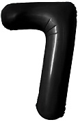 Шар с клапаном (16''/41 см) Мини-цифра, 7, Черный, 1 шт. 
