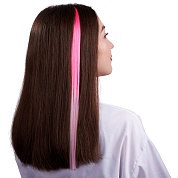 Цветная прядь для волос, Двухцветная, на заколке, 5,5 гр., Розовый/Светло-розовый, 50*3,3 см, 1 шт. 