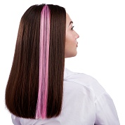 Цветные пряди для волос, на заколке, 5 гр., Розовый, 50*3,3 см, 2 шт. 