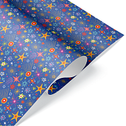 Упаковочная бумага (0,7*1 м) Сверкающие звезды, 1 шт.