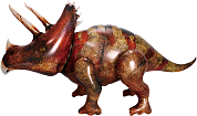 Шар 3D (53''/135 см) Фигура, Динозавр Трицератопс, 1 шт. в упак.