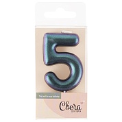 Свеча Цифра, 5, Фантом, Хамелеон, 6 см, 1 шт. с держат.