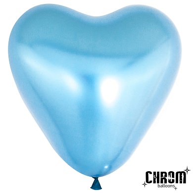 Сердце (12''/30 см) Синий, хром, 50 шт.