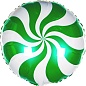 Шар (9''/23 см) Мини-круг, Леденец, Зеленый, 1 шт.