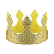 Корона тканевая, Классика, ОГ 58 см, Золото, 1 шт. 