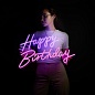 Световая надпись на подложке Happy Birthday, двухцветная, 35*57 см. Фиолетовый/Розовый, 1 шт.