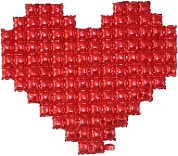 Фотозона из шаров (55''/140 см) Сердце, Красный, Металлик, 1 шт. 