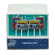 Свеча Фигура, Game Time, Пиксели, 6 см, 5 шт.