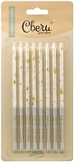 Свечи Элегантные искры, Золото/Белый, Металлик, 0,5*15 см, 8 шт.