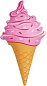 Шар (31''/79 см) Фигура, Мороженое, Вафельный рожок, Розовый, 1 шт. 