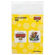 Наклейки 3D (2 шт на листе) Brawl Stars, Герои, дизайн №2, 3*3 см, 1 шт.