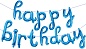 Набор шаров-букв (17''/43 см) Мини-Надпись "Happy Birthday" (изящный курсив), Голубой, 1 шт. в упак.