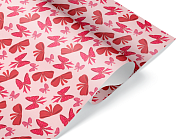 Упаковочная бумага (0,7*1 м) Бантики, Розовый, 10 шт.
