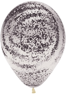 Шар (12''/30 см) Граффити, Мраморный узор, Прозрачный (390), кристалл, 25 шт.