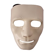 Карнавальная маска, Кабуки (человек без эмоций), Белый, 18*18*9 см, 1 шт. 