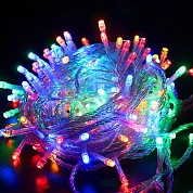 Светодиодная гирлянда, Нить 100 Led, 8 режимов, IP14, 10 м. Разноцветный, 1 шт.