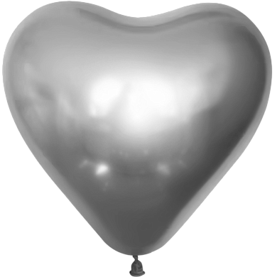 Сердце (12''/30 см) Серебро (523), хром, 25 шт.