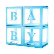 Набор коробок для шаров Baby, Голубой, 30*30*30 см, 4 шт. в упак.