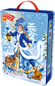 Портфель из жести Снежный праздник (с анимацией), Голубой, 22,1*16*6,1 см, 1 шт.
