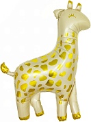 Шар (46''/117 см) Фигура, Жираф, Бежевый/Золото, 1 шт.