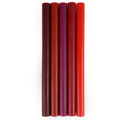 Набор восковых стержней для сургучной печати 0,7*9,8 см, Красный микс, 5 шт.